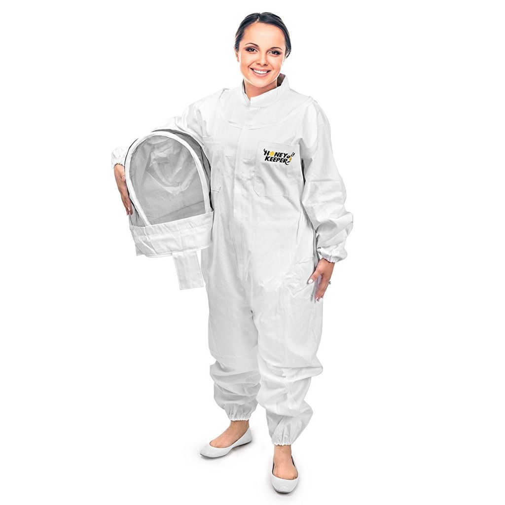 Best Ventilated Bee Suits - Honey Keeper Full Body Professional Beekeeping Suit with Self Supporting Veil