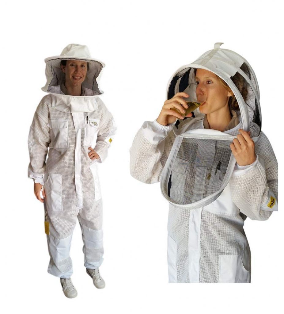 Bee Jacket 3 Layer Safety Unisex White Fabric Mesh Beekeeping Jacket Beekeeping Fencing Veil