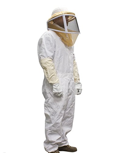 IPHUNGO Professional Beekeeping Suit with Sheepskin Gloves /& Ventilated Veil Hood Hat Cotton Full Body Bee Keeper Costume Supplies Protective Smock for Men Backyard /& Beginner Beekeepers XL Women