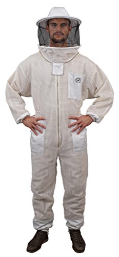 L PNKKODW Beekeeping Suit Outfit Professional Full Body Beekeeper Suit with Veil Hood for Men and Women Beekeeper and Beginners with Gloves Beehive Brush Scraper 