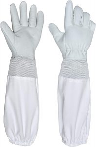 Best Beekeeping Gloves - Beaver Beekeeping Gloves, Goatskin With Ventilated Cuffs