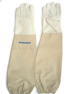 Best Beekeeping Gloves - Primeonly27 Goatskin Leather Gloves with Canvas Cuff