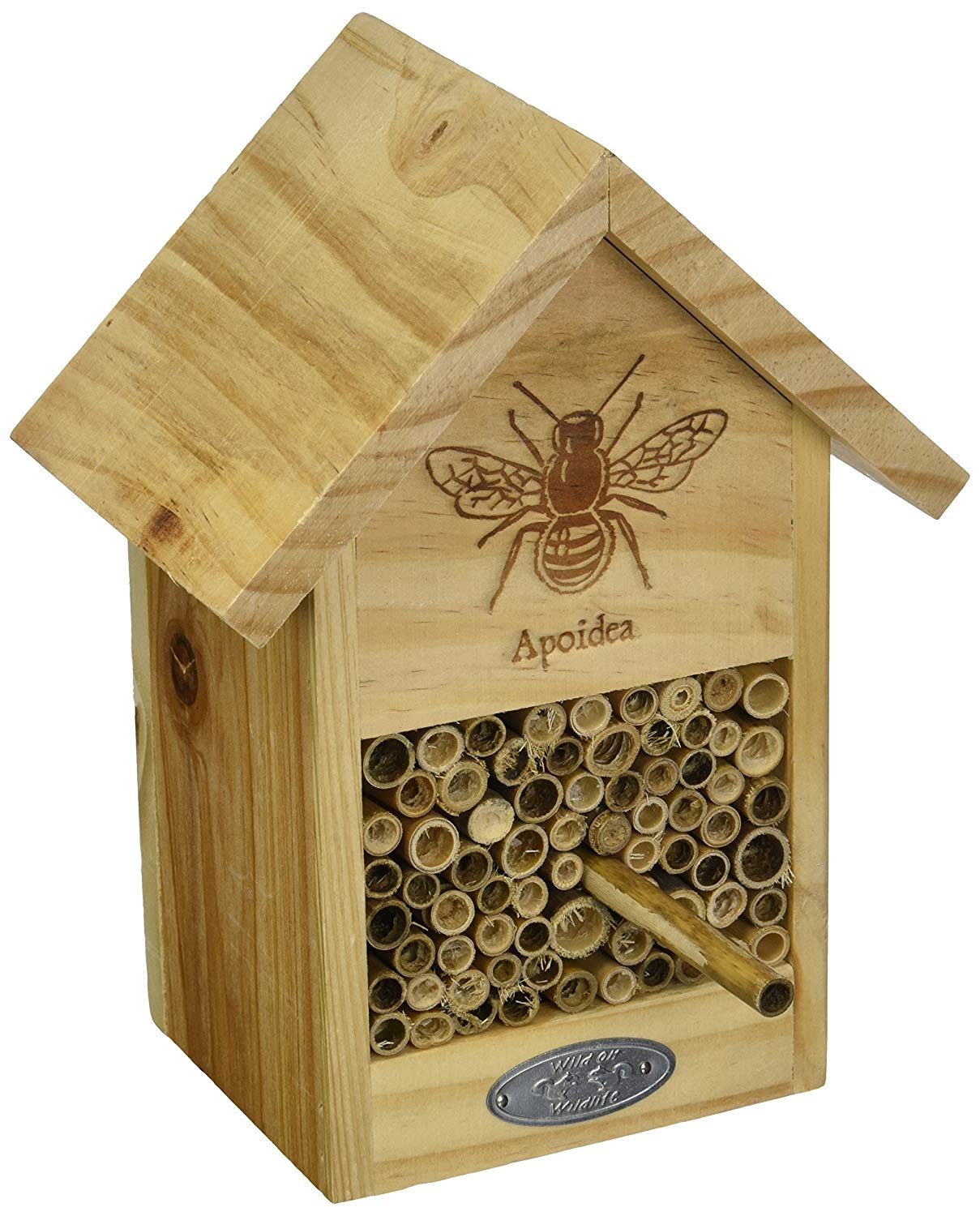 Bee House w/Paper Straws, Wood/Metal - Esschert Design USA