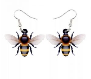 Unique Honey Bee Jewelry - Acrylic Honey Bee Earrings for Women