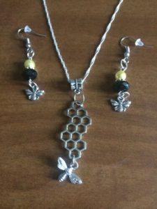 Best Sterling Silver Bee Jewelry - Bumble Bee Honeycomb Sterling Silver Chain/Bee Earring