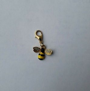 Unique Honey Bee Jewelry - Clip On Bee Enamel Dangle Charm