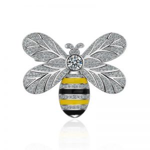 Sterling Silver Bee Jewelry - Cubic Zirconia Bee Brooch