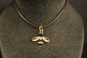 Unique Honey Bee Jewelry - Queen Bumble Bee Charm Necklace