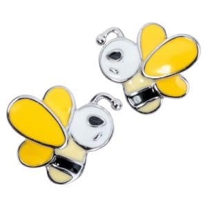 Unique Honey Bee Jewelry - Sterling Silver Bee Stud Earrings