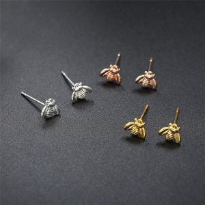 Best Vintage Bee Jewelry - Tiny Honey Bee Stud Earrings