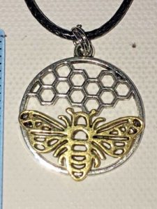 Best Vintage Bee Jewelry - Two-toned Bumble Bee Honeycomb Necklace