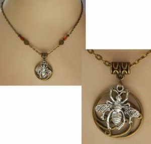 Best Vintage Bee Jewelry - Vintage Handmade Bumble Bee Pendant Necklace