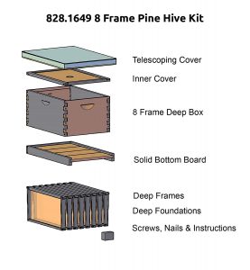 Arboria 8 Frame Pinewood Beehive Starter Kit