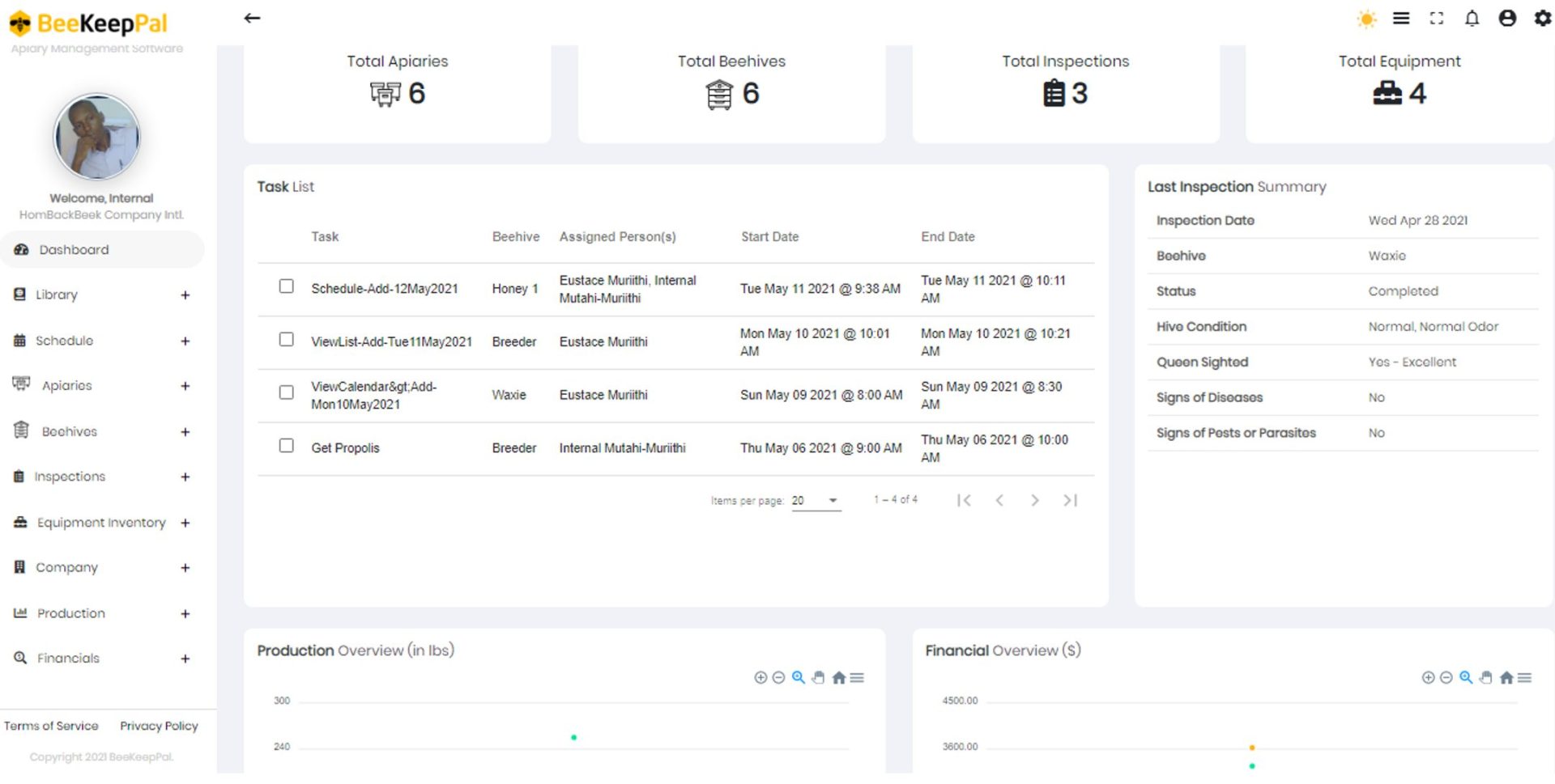 BeeKeepPal Dashboard